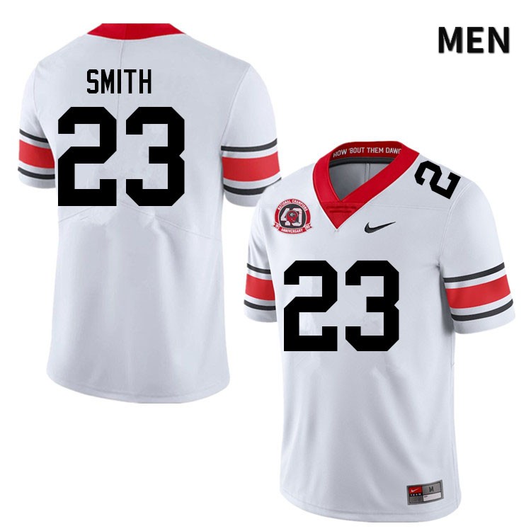 Georgia Bulldogs Men's Tykee Smith #23 White 1980 National Champions 40th Anniversary Stitched College UGA Football Jersey 23JW012FJ